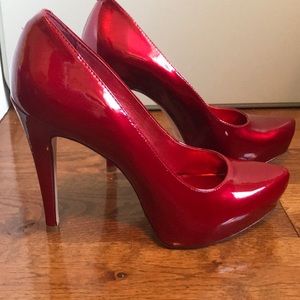 Aldo Red Patent Leather Platform Heels
